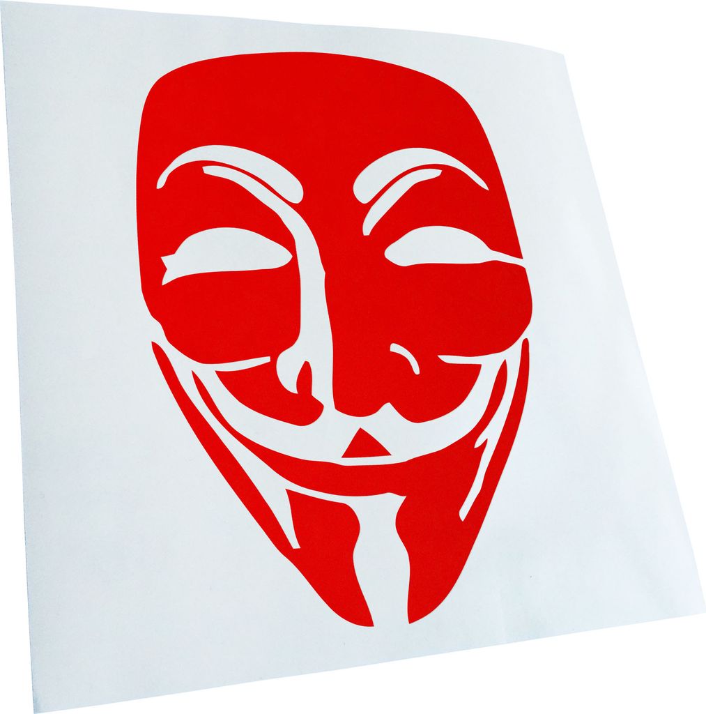 Kiwistar - Autoaufkleber - Anonymous Maske - Heckscheibenaufkleber - Aufkleber für Auto Kfz Fahrrad, LKW, Truck Mofa