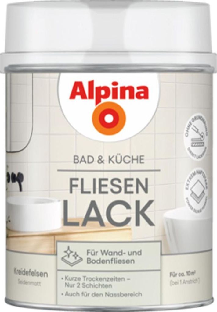 Alpina Fliesenlack Bad & Küche 2K kreidefelsen 750 ml Produktbild 