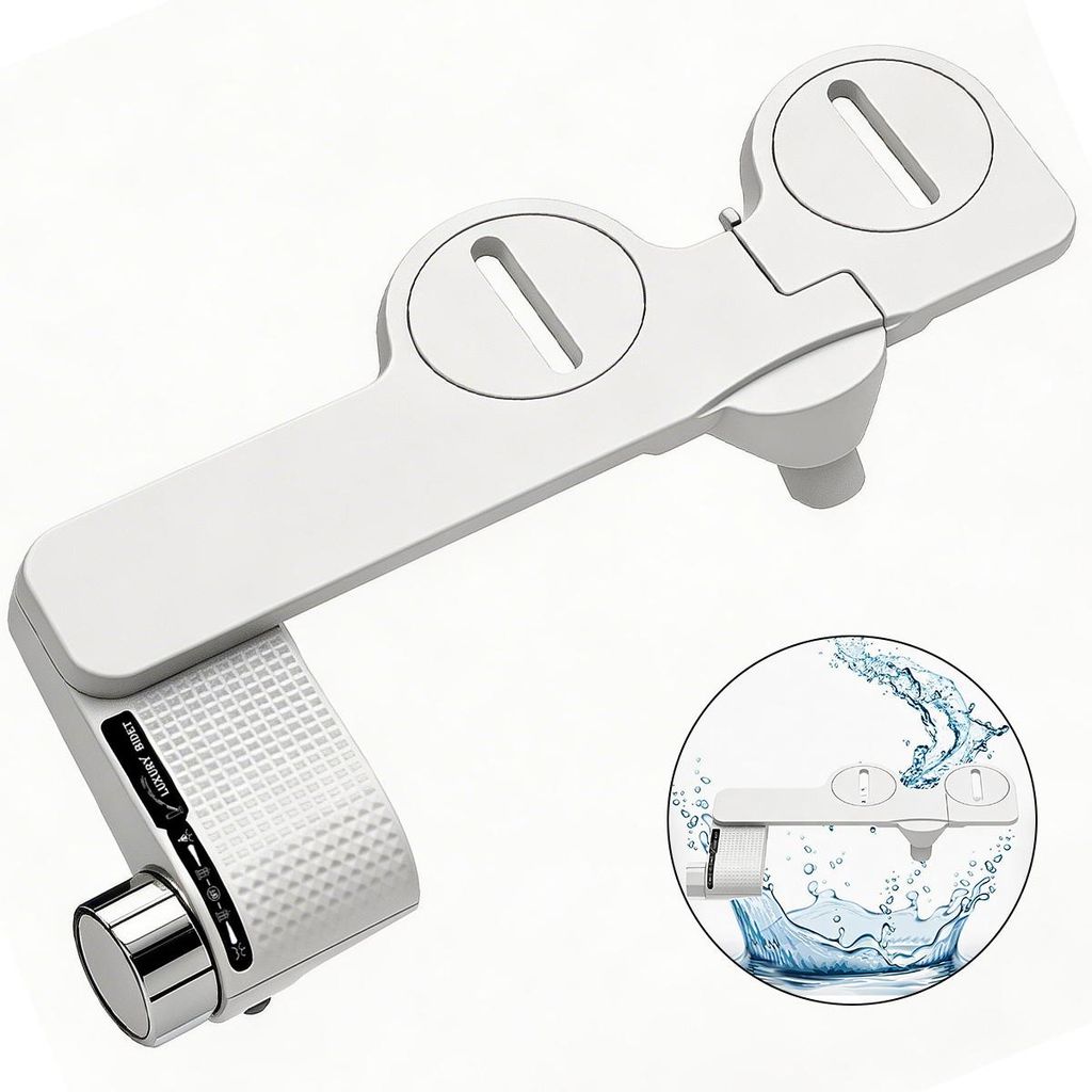 Bidet Einsatz Ultra-Slim nicht elektrisch – Kaltwasser-Bidet mit selbstreinigenden Doppeldüsen | Einstellbarer Wasserdruck