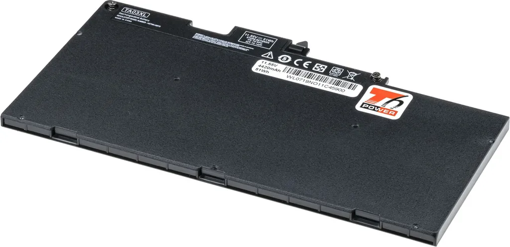 Batteria T6 Power per laptop Hewlett Packard, numero di parte HSTNN-I72C-5, Li-Poly, 11,55 V, 4420 mAh (51 Wh), nero