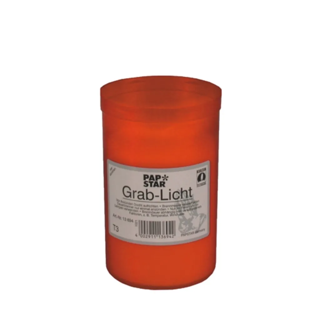 Lanterne funéraire rouge T3 bougie de cimetière PAPSTAR 64 mm de large