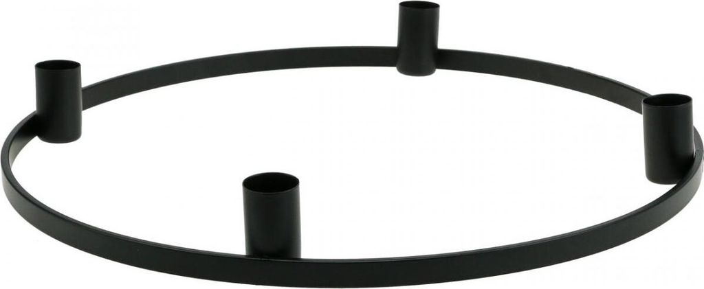 Kerzenring für Stabkerzen - Metall Schwarz Ø35cm Deko Kerzenhalter Adventskranz Tischdeko