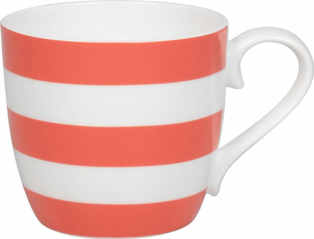 Könitz Becher Stripes - Coral, Tasse, Bone China, Rot, 425 Produktbild 