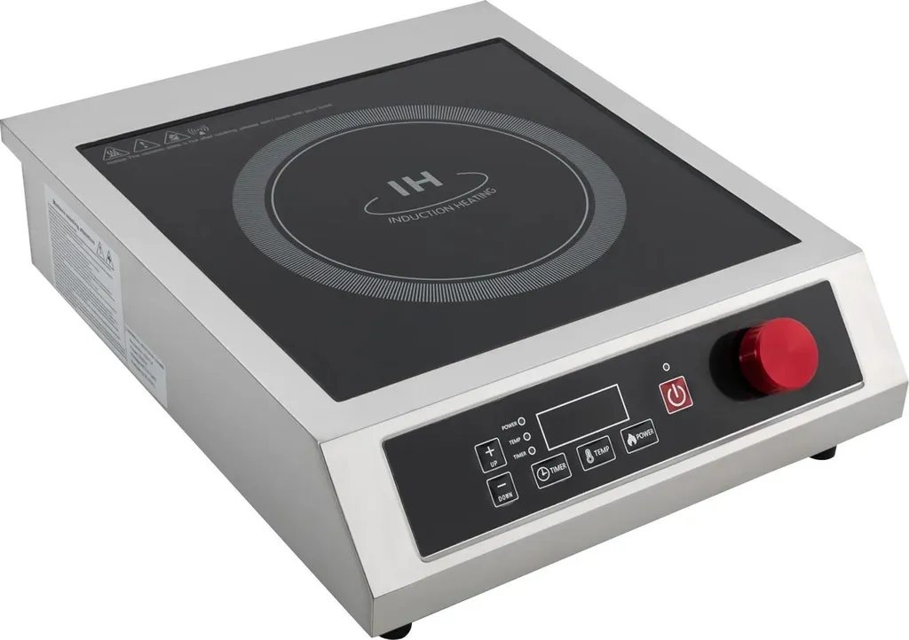Plaque à induction 3500W en acier inoxydable avec 10 niveaux de puissance