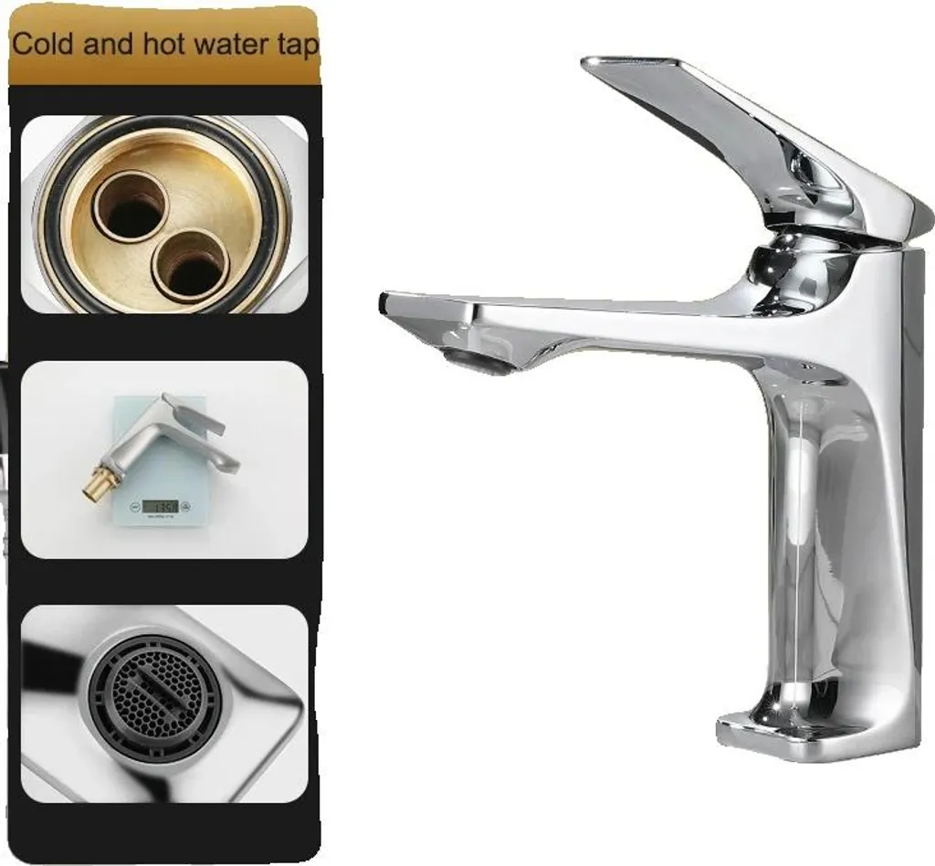 Rubinetto Monocomando per Lavabo Bagno Cromato - Alta Resistenza