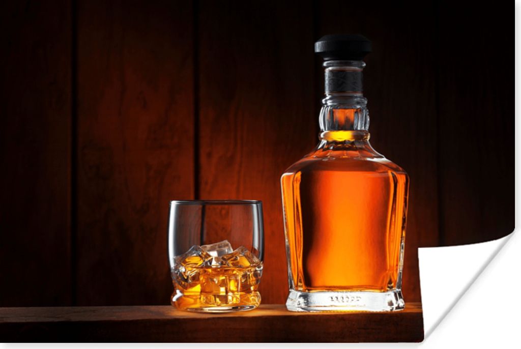 MuchoWow Poster Whiskey - Flasche - Karaffe 180x120 cm - Fotoplakat
