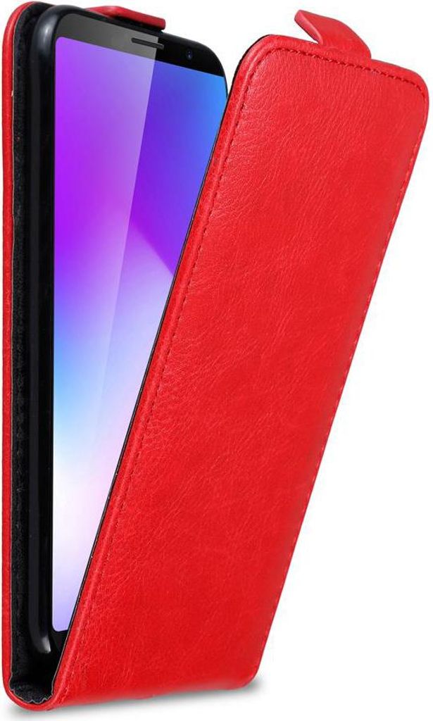 Cadorabo Hülle für Cubot POWER Schutz Hülle in Rot Flip Etui Handyhülle Case Cover