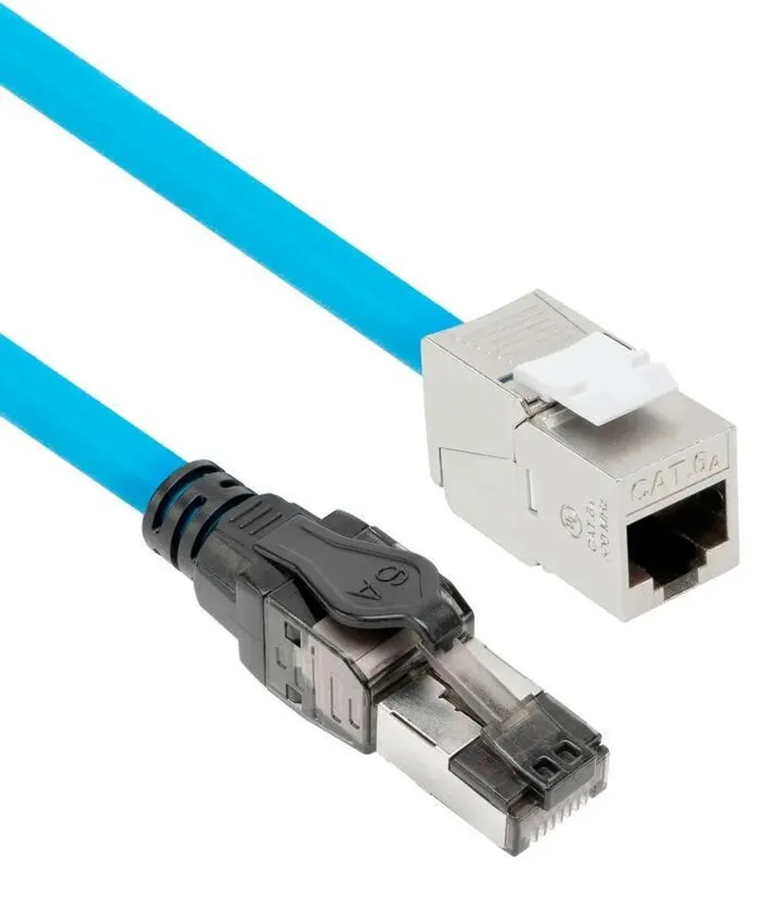 Câble Réseau Cat6a RJ45 50m Blindé S/FTP Bleu pour Réseaux Informatiques