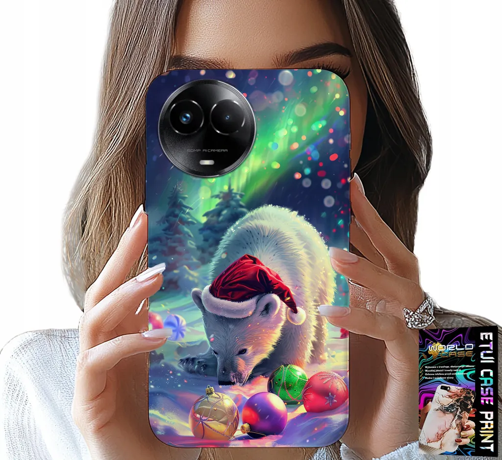 Cover Realme C67 4G Natalizia Orsetto + Vetro: Look Xmas 2026