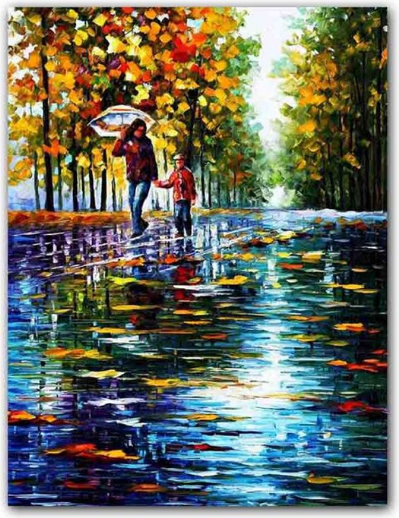 TPFLiving Kunstdruck LW-554 (OHNE RAHMEN) Poster - Leinwand - Wandbild - Hochauflösender Giclée-Druck, langlebig und hochwertig - Abstrakte Städ...