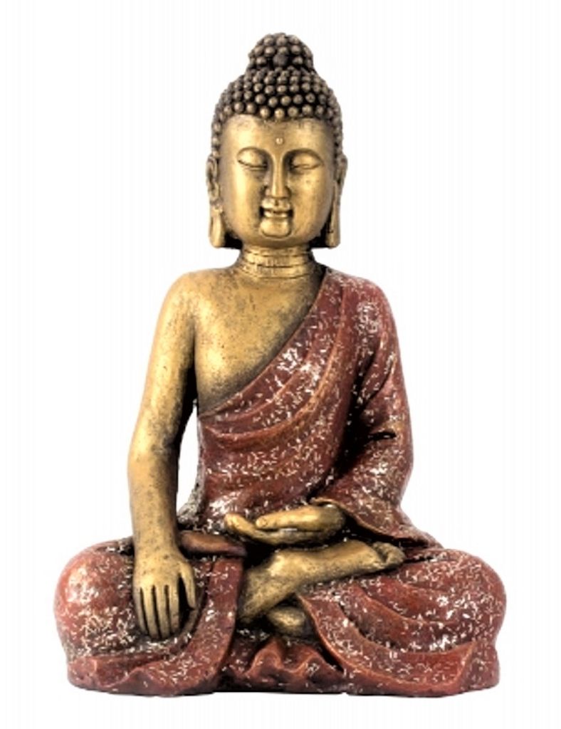 Buddha Figur in Gold 22 cm Lotussitz Feng Shui Figuren Buddhismus 