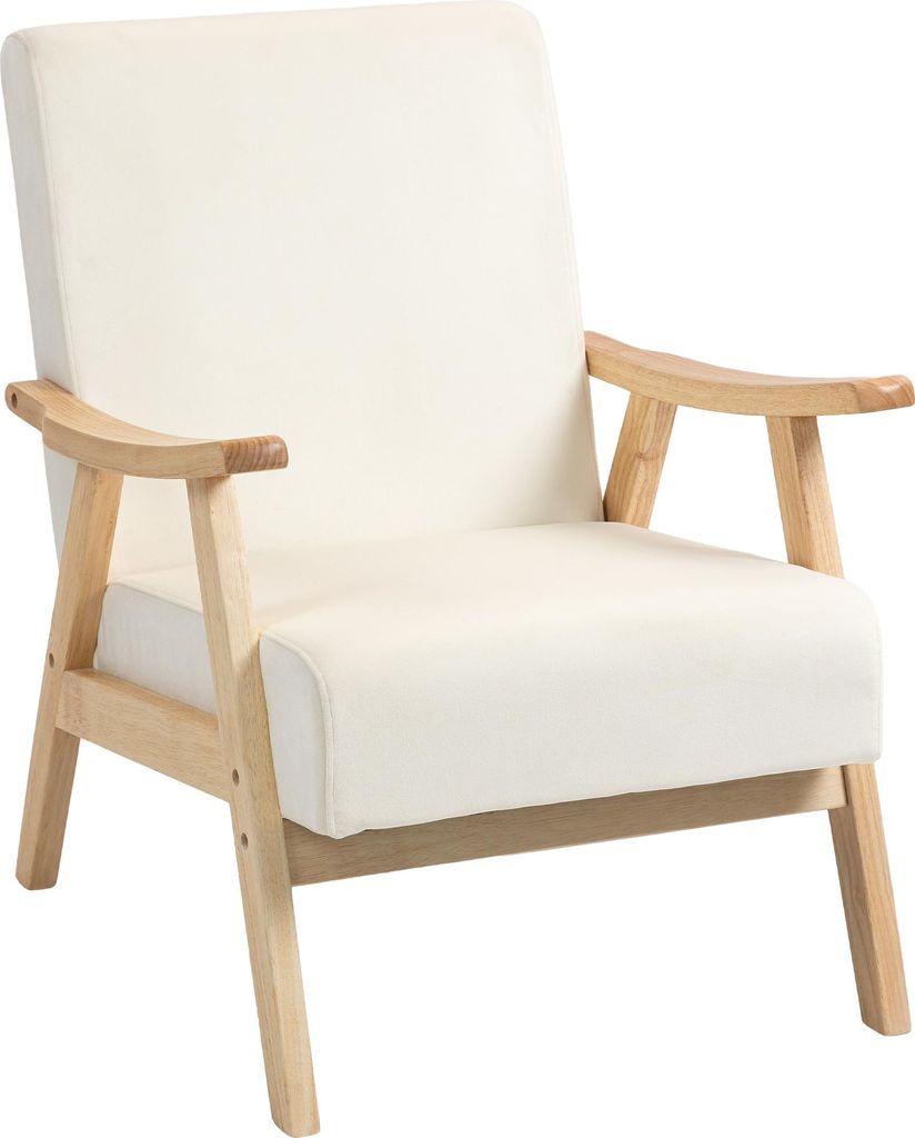 Polstersessel, Schaumstoff-Füllung, Kautschukholz-Rahmen, Cremeweiß