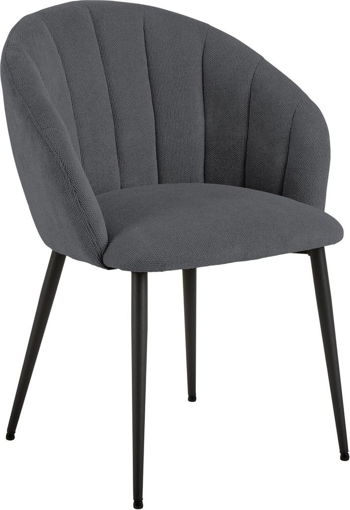 Daniella Esszimmerstuhl Mit Armlehnen Stoff grau.