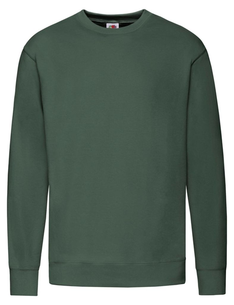 Fruit of the Loom - Sweatshirt für Herren/Damen Uni angesetzte Ärmel LT1718 (S) (Flaschengrün)