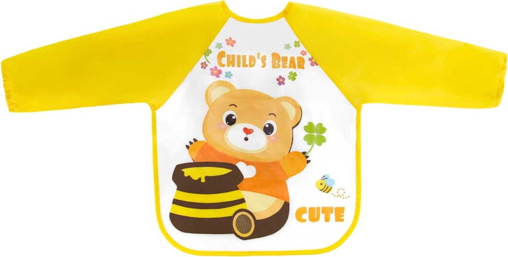 Detský podbradník Oilcloth Podbradník s rukávmi Bear Obrázok produktu 