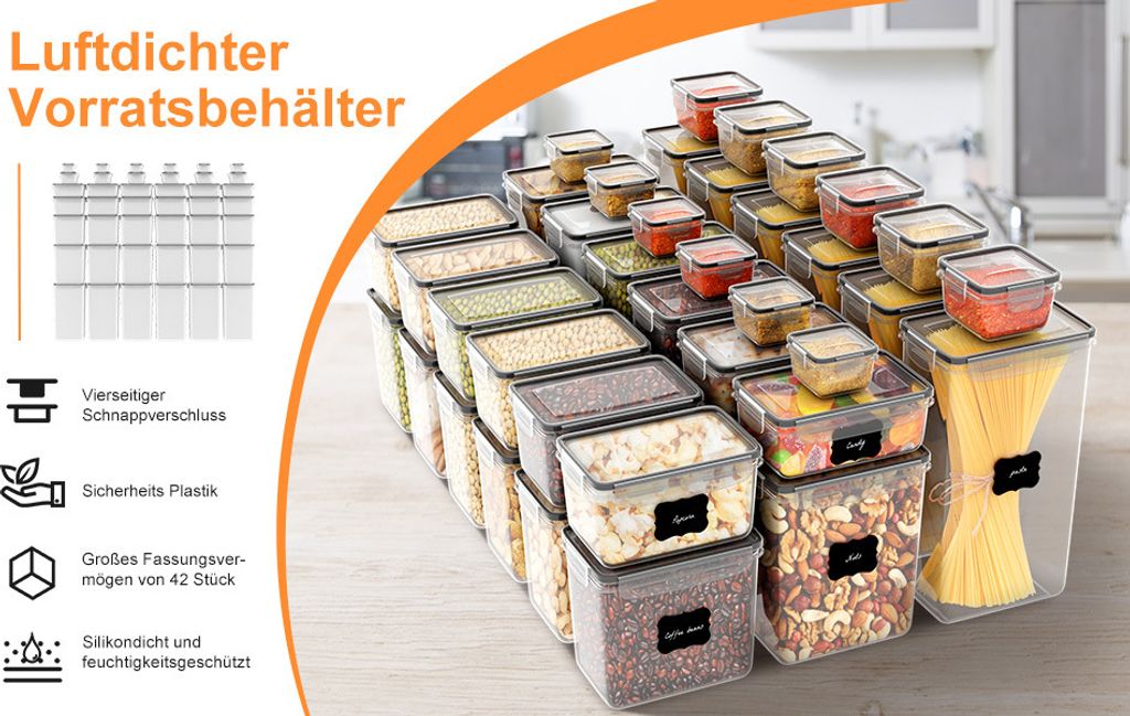 Mulisoft Vorratsdosen mit Deckel 42er Set, Vorratsdosen mit Produktbild 8