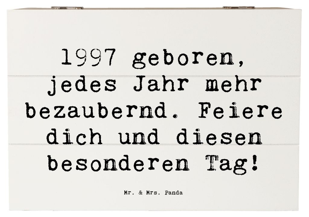 Mr. & Mrs. Panda Geschenkbox Spruch 1997 Geburtstag Charmant 22 x 15 cm - Weiß - Geschenk, Geburtsjahr, schmuckbox, geschenkkiste, Geburtstagskind...