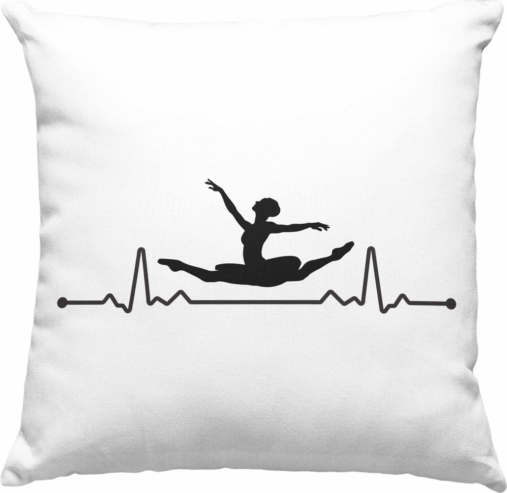 Trendation - Ballett Ballerina Tanzen Deko-Kissen mit Füllung 40x40 Mädchen Geschenk Frauen Tänzerin Geschenkidee Deko-Kissen mit Füllung 40x40...