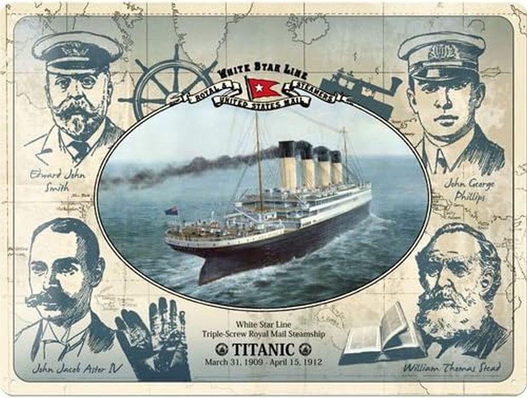 Nostalgic-Art - Blechschild 30 x 40 cm - Titanic Mannschaft Produktbild 