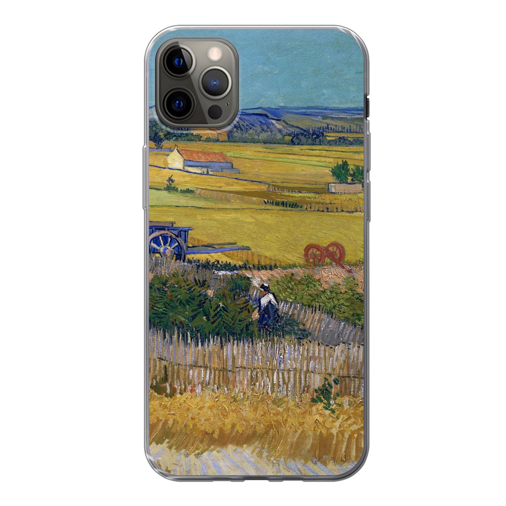 MuchoWow Handyhülle Schutzhülle Hülle für iPhone 12 Pro Max Die Ernte - Vincent van Gogh Silikon Softcase Handy Hülle - Hartschale