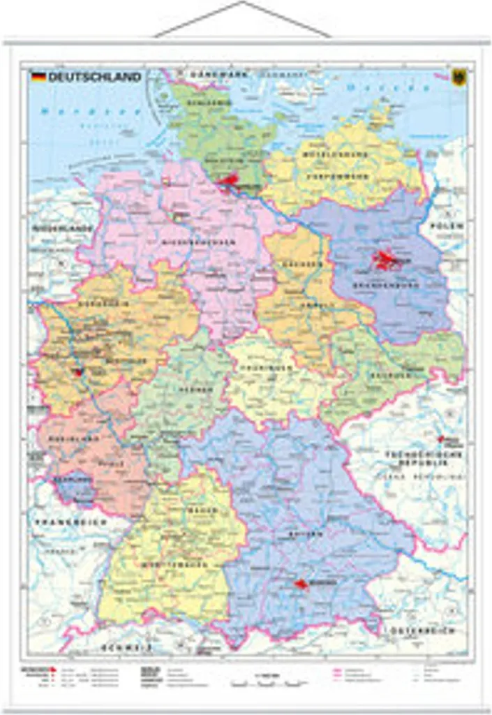 Carte d'Allemagne Happy Kidz version politique et baguettes métalliques