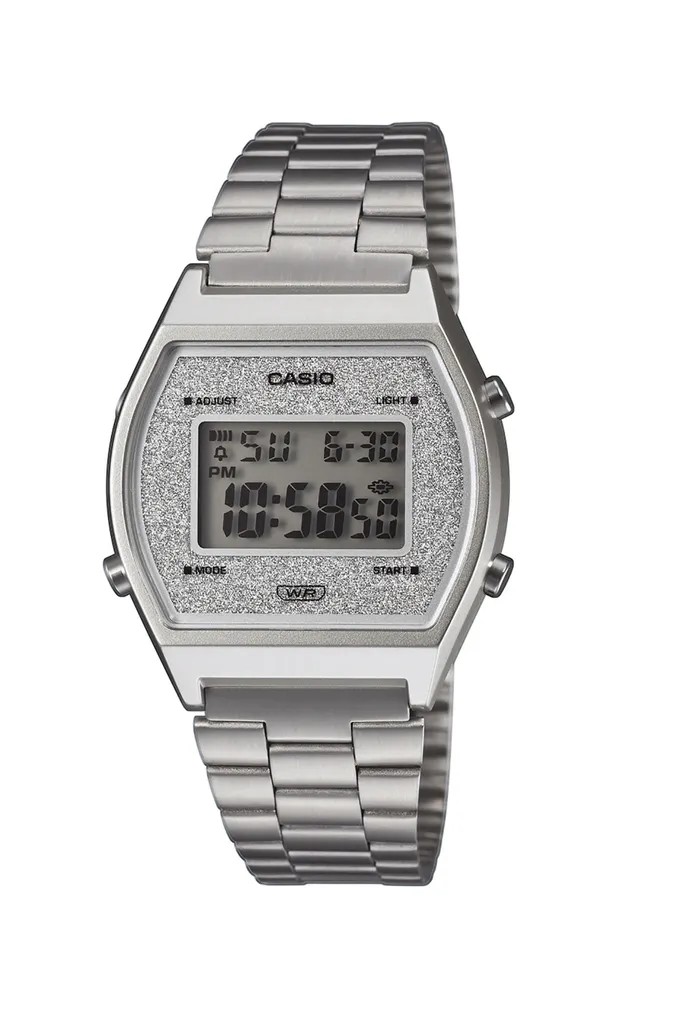 Montre Casio B640WDG-7EF étanche avec écran LED et design vintage gris