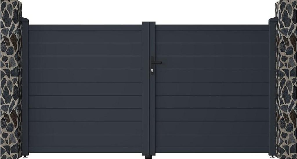 Drehtor NAZARIO, Aluminium massiv, anthrazitfarbig - 300 × Produktbild 