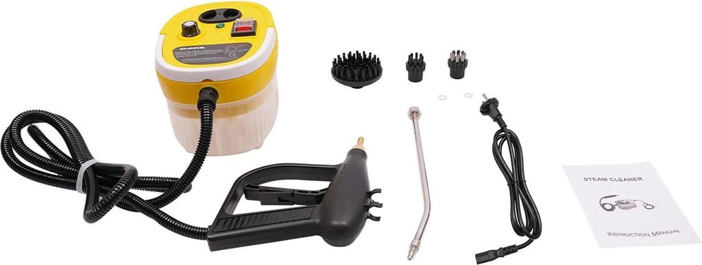 Dampfreiniger & Dampfgerät - Hochdruck-Modell - Leistung 2500 W - Netzbetrieben - Für Haus, Auto, Boden & Garage - Entfernt Fett, Schimmel, Milbe...