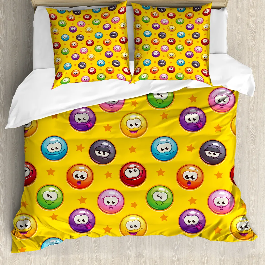 Copripiumino 200x200 Emoticon Grumpy Sad Mood ABAKUHAUS Antiacaro