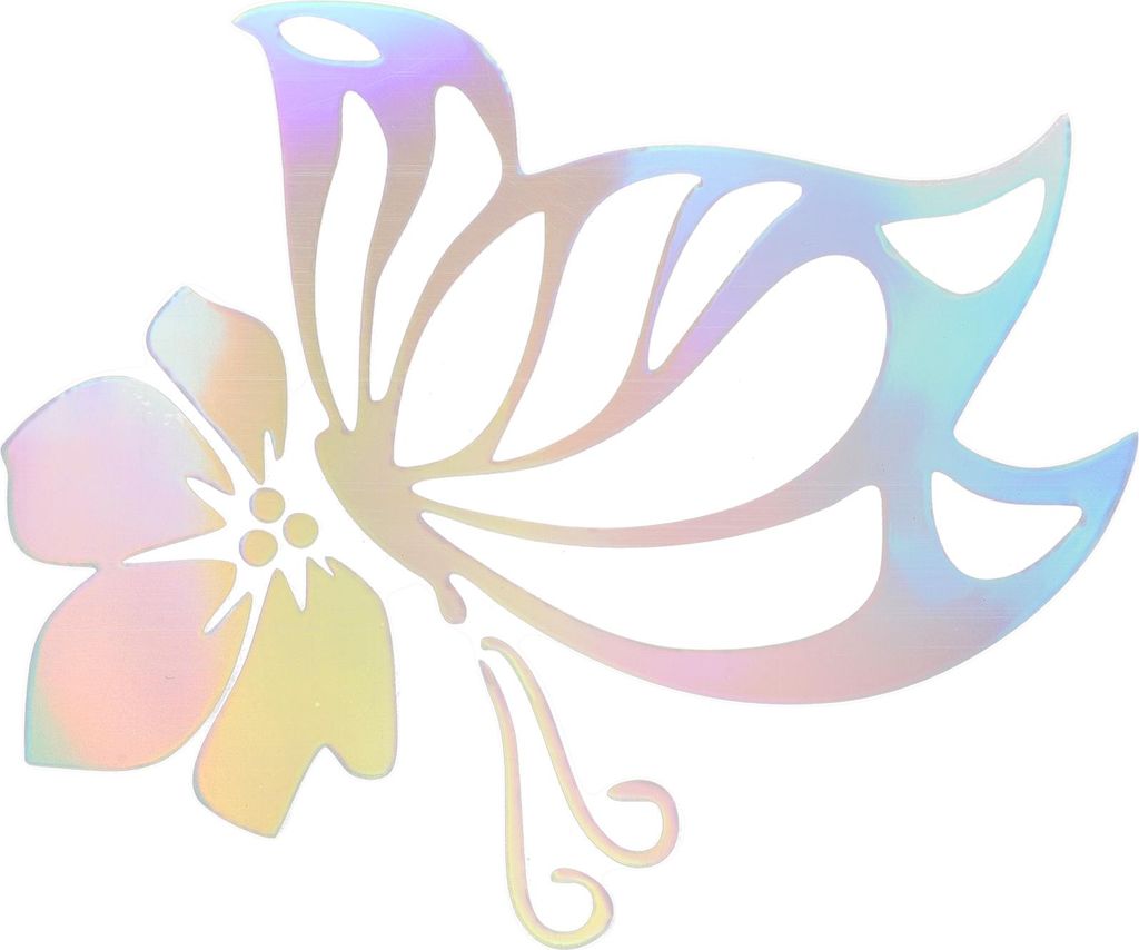 Reflektierender Stoßstangenaufkleber Mehrfarbig Laser Rechteck Blumen Schmetterling Muster Reflektierender Autoaufkleber Personalisierte Dekoration