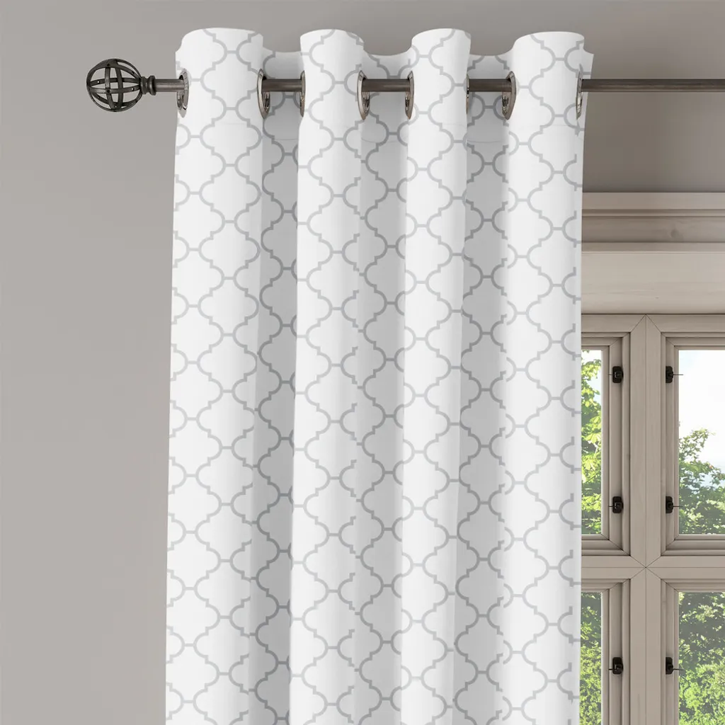 Rideau de salon gris design géométrique pour décoration moderne 280cm - 3