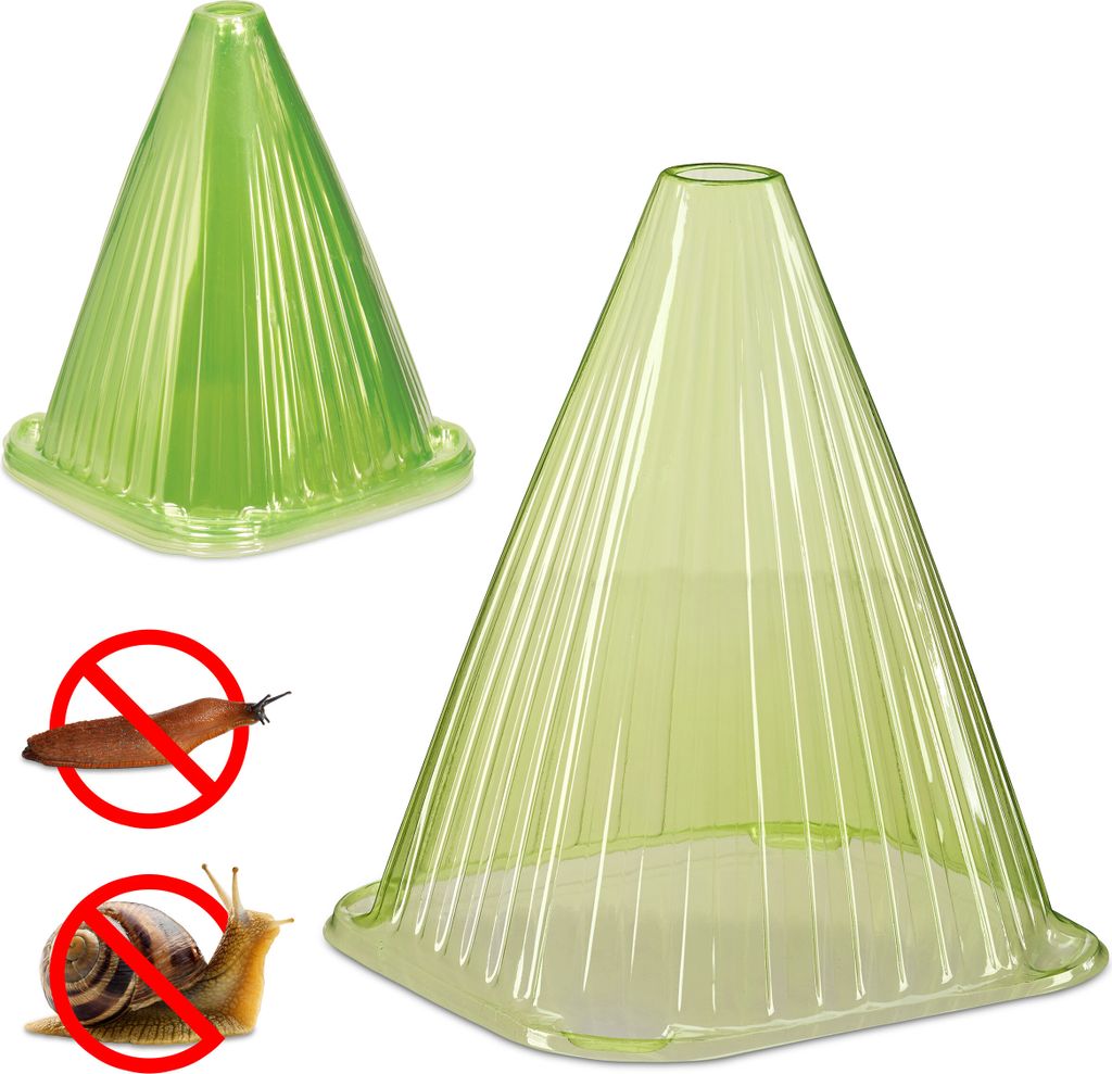 Relaxdays Pflanzenhut Schnecken, 12er Set, Schneckenschutz, Produktbild 