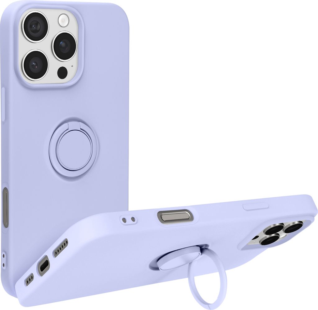 Avizar, Soft Touch Hülle mit Ring-Halterung Apple iPhone 16 Pro Max, Lavendel