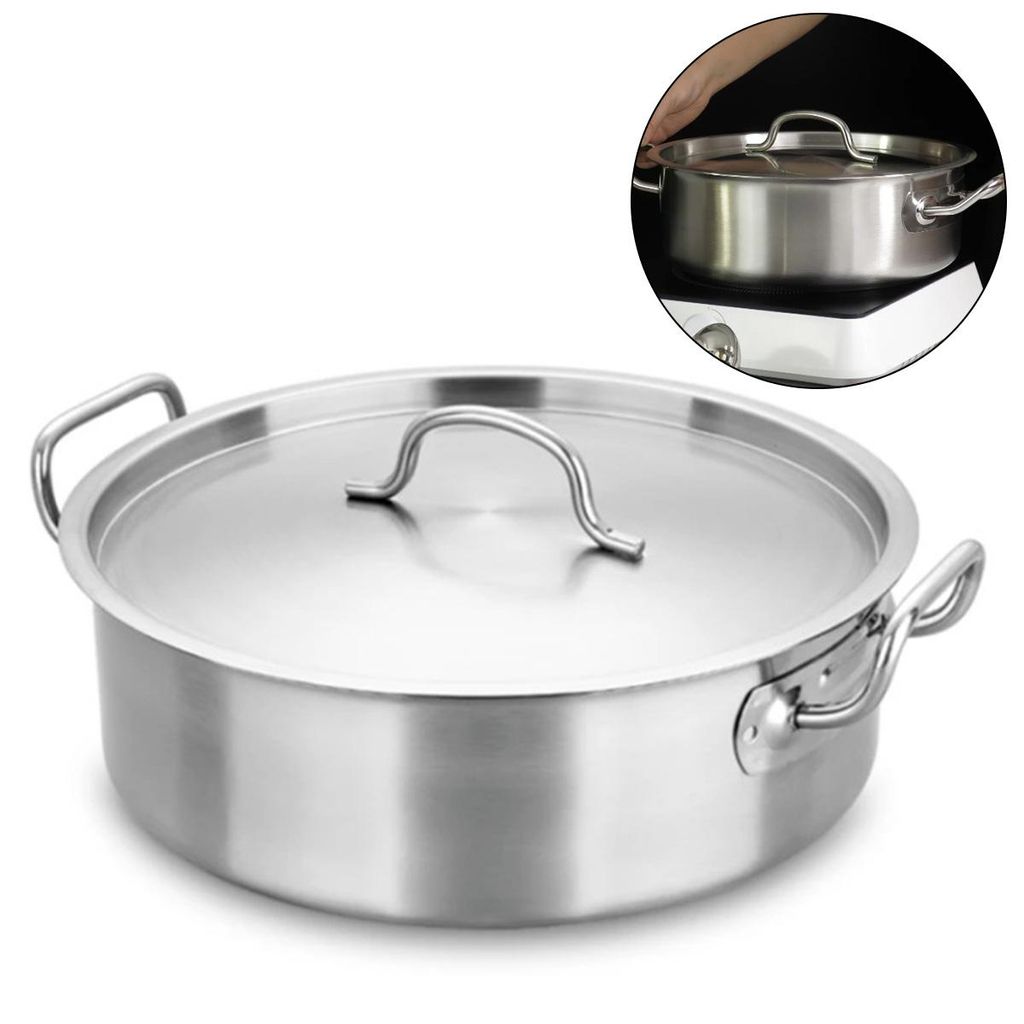 Kochtopf aus Edelstahl, Wabenstruktur Induktion Ø32cm Topf Produktbild 