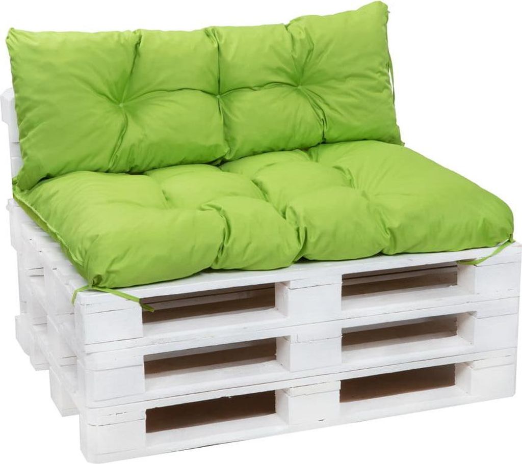 Palettenkissen Set Limette – Sitzkissen 120×60 cm & Rückenlehne 120×50 cm für Palettensofa, Terrasse und Gartenlounge