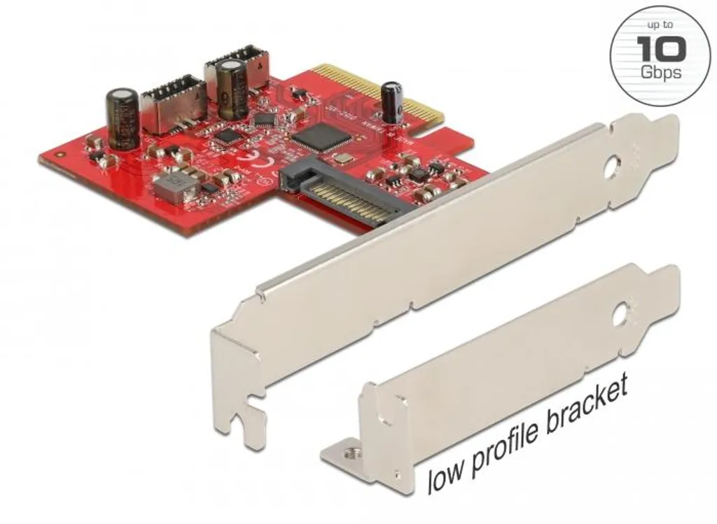 Carte Delock PCI Express x4 vers 2x USB 10Gbps Type-E Key Interne - 3