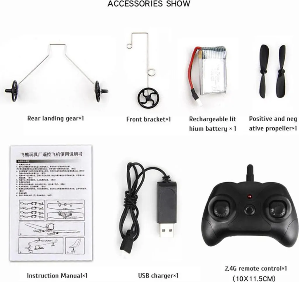 Drone avion télécommandé en mousse EPP avec LED pour enfant montage DIY