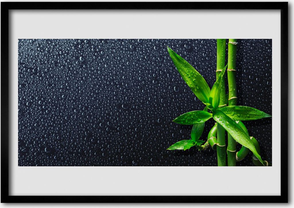 Bild 100x70 MDF-Rahmen Wandkunst Bambusstamm Pflanze Natur