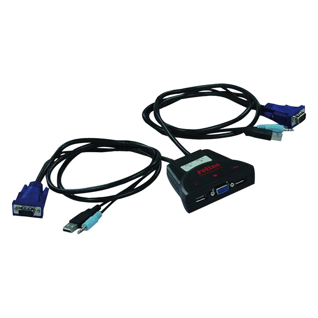Switch KVM ROLINE Star VGA USB Audio Haute Résolution pour 2 Postes
