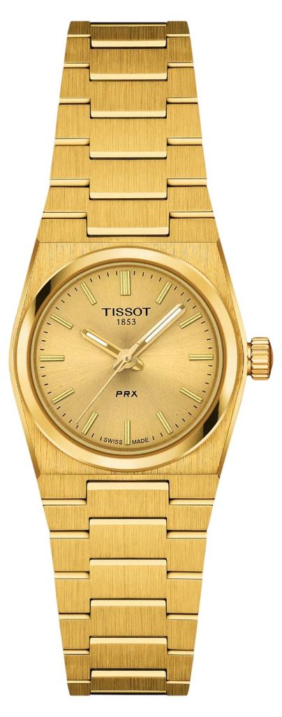 Tissot Damenuhr PRX 25mm Champagner Gold Edelstahl Produktbild 
