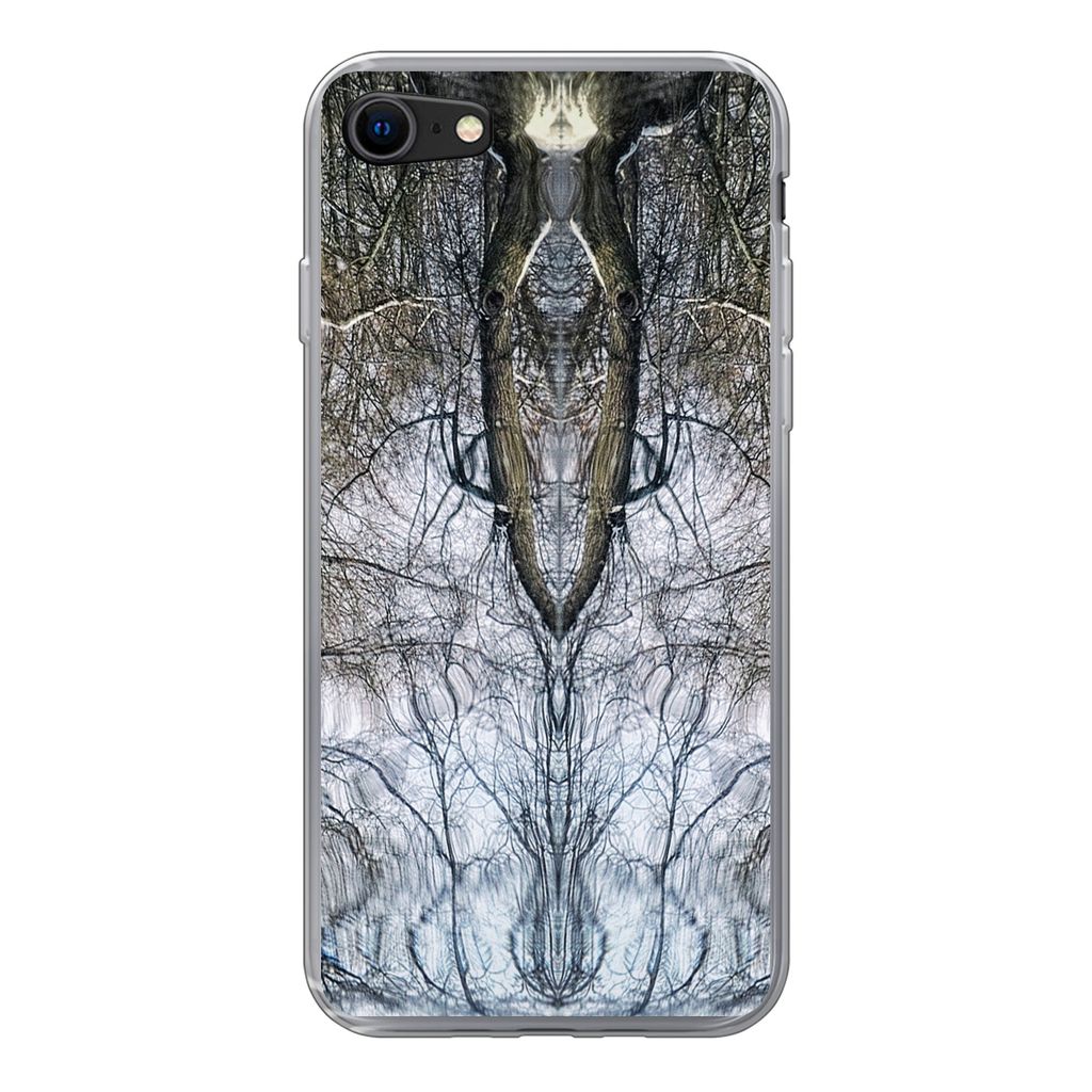 MuchoWow Handyhülle Schutzhülle Hülle für iPhone 8 Baum - Kunst - Psychedelisch Silikon Softcase Handy Hülle - Schutzhaube