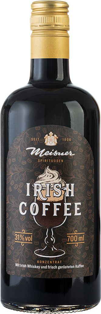 A bottle of Meisner Irish Coffee liqueur.