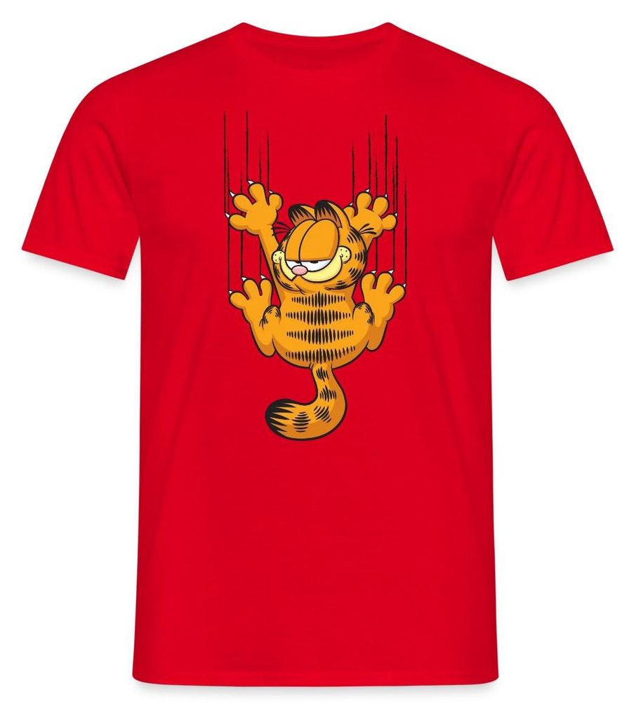Spreadshirt Garfield Kratzer Männer T-Shirt, S, Rot
