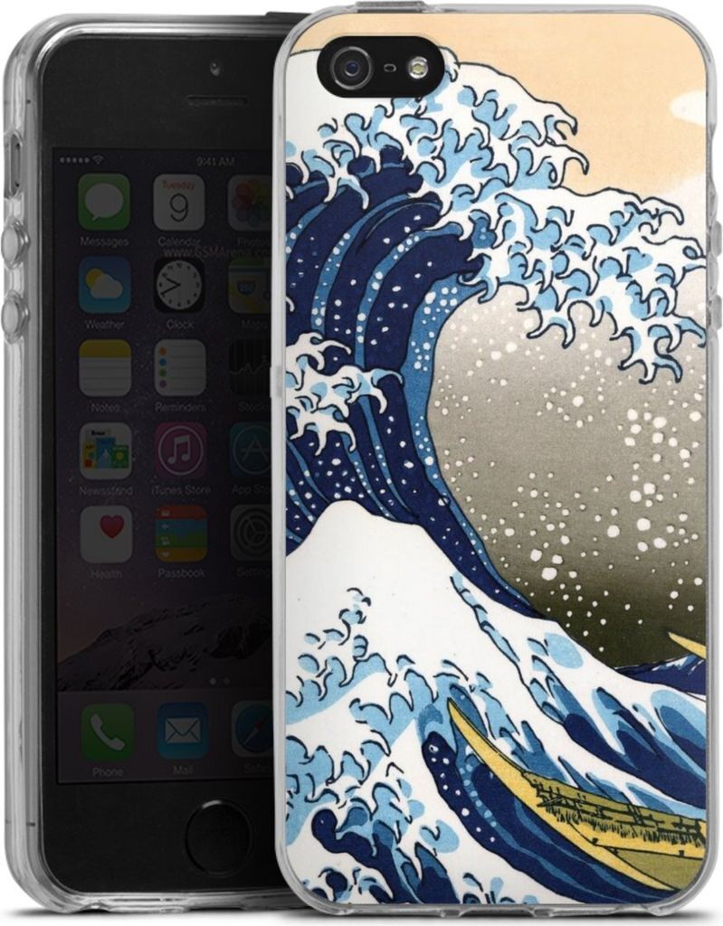DeinDesign Handyhülle für Apple iPhone 5s Silikon Hülle Case Smartphone Schutzhülle Katsushika Hokusai Kunst Die große Welle vor Kanagawa