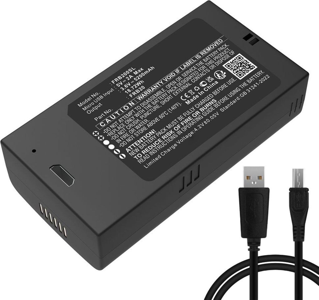 CELLONIC 1x Akku für Haustechnik Kompatibel mit Imou Cell 2, FRB20 - (5200mAh, 3.6V) + USB Kabel