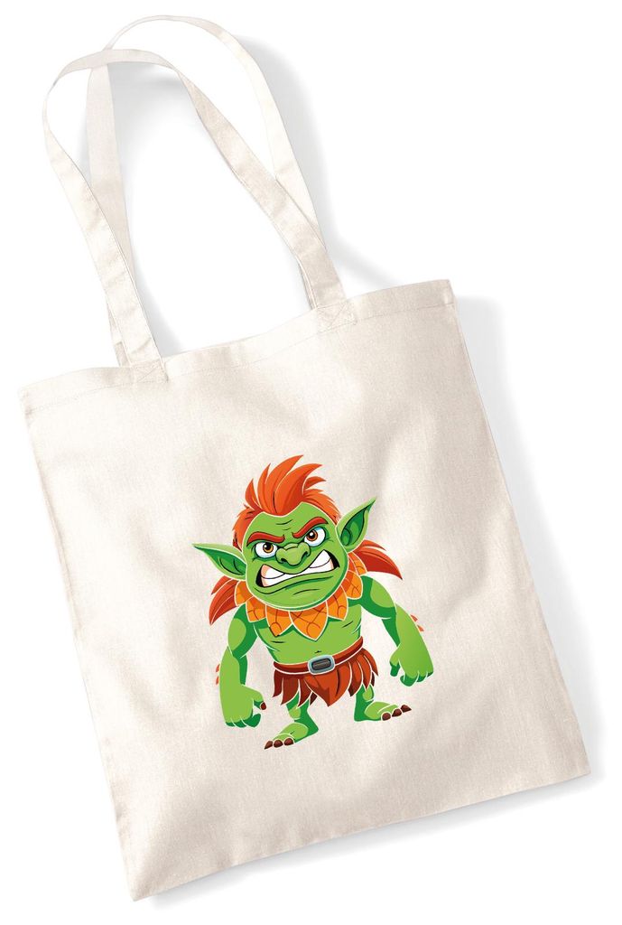 Huuraa Jutebeutel Troll Fabelwesen 10 Liter Natural Baumwolle Tasche Geschenkidee