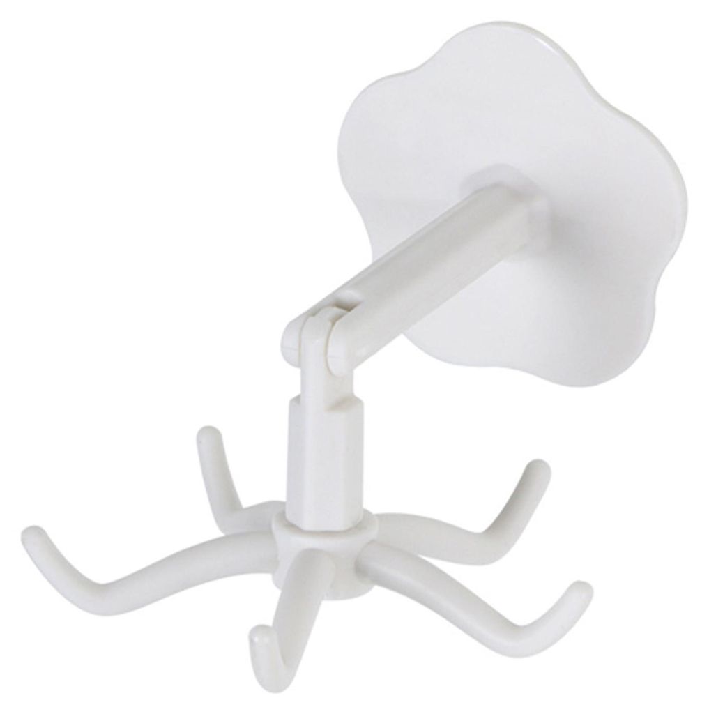 Wandhaken mit 5 Haken, 360° drehbar, ohne Bohren, Handtuchhalter, Küchenorganizer für Bad