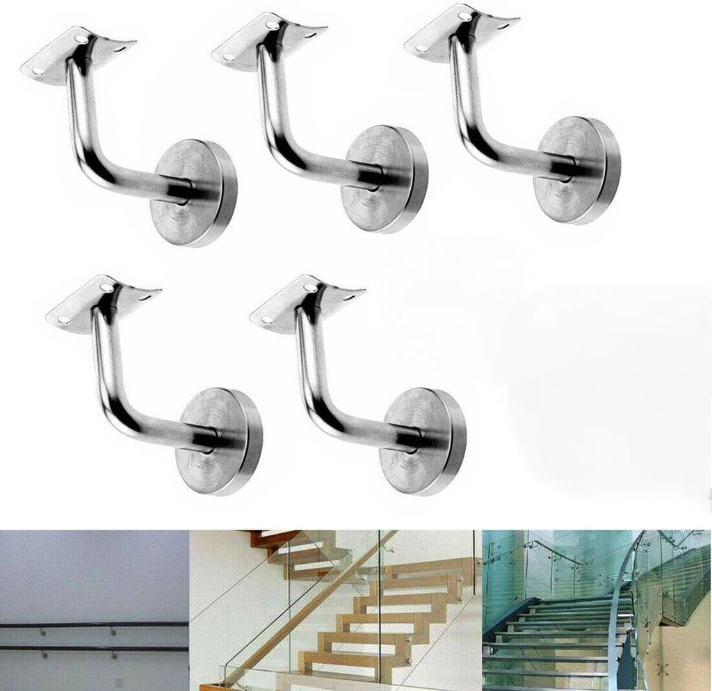 5X Edelstahl Wandhalterung Geländerrohr Handlaufhalterung Treppe Handlauf