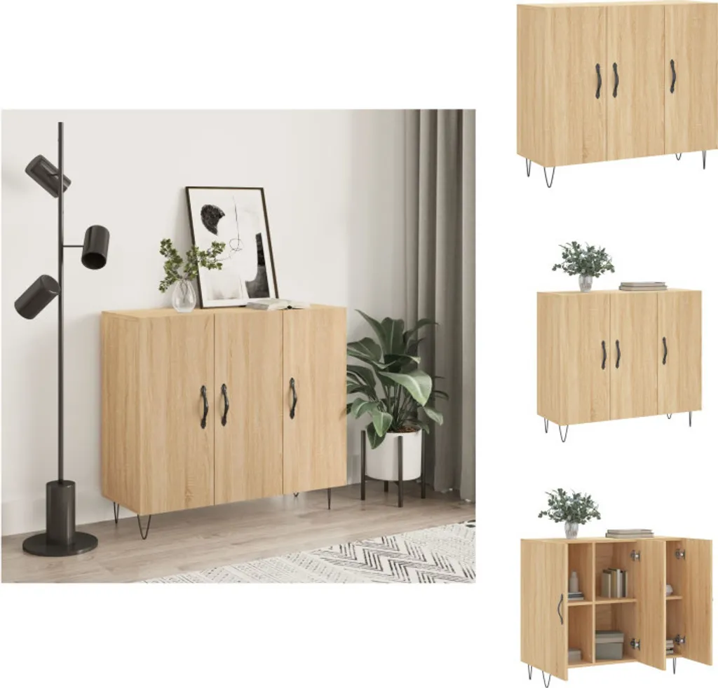 VidaXL Credenza Rovere Sonoma 90x34x80 cm | Mobile Salvaspazio Cucina