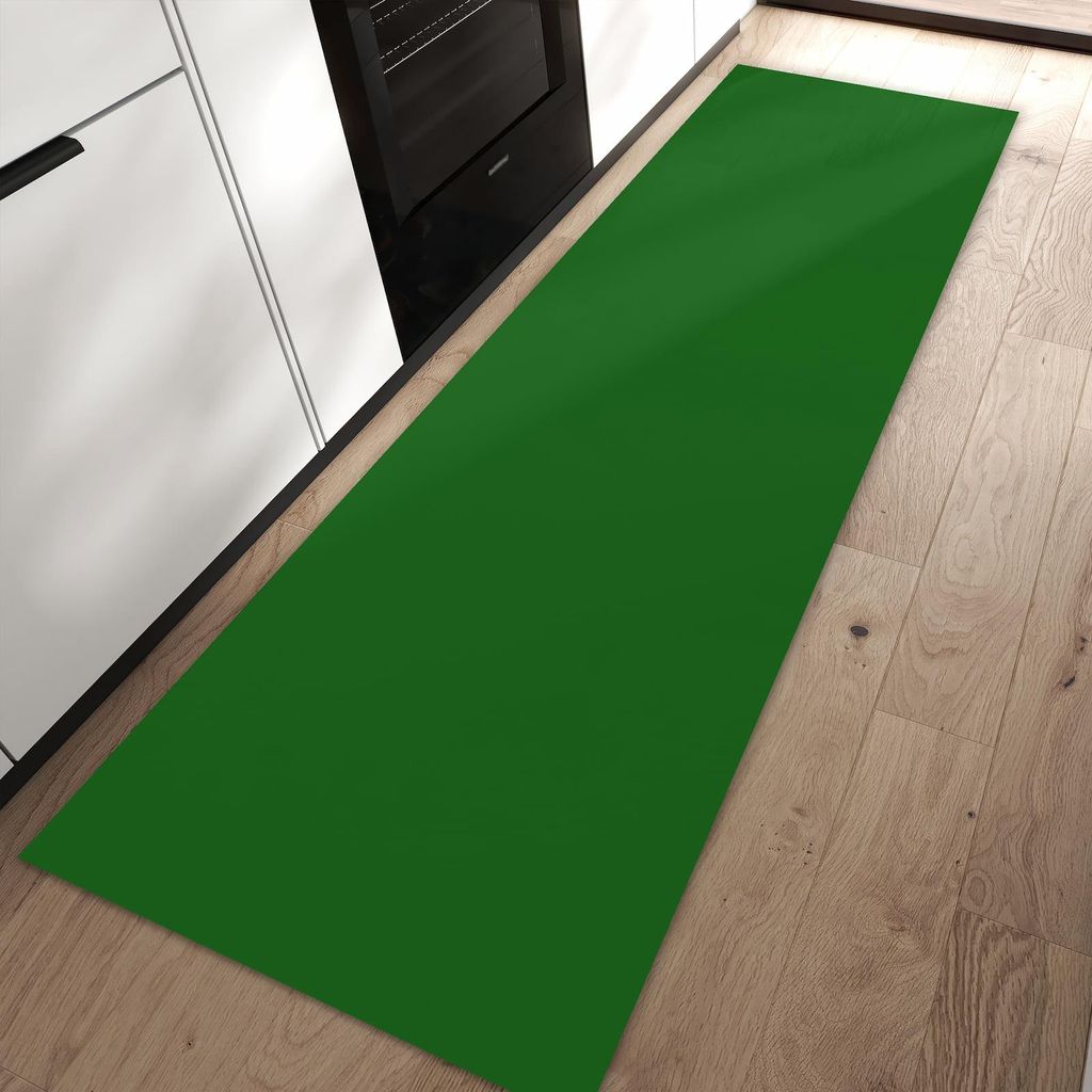 Küchenteppich 80x250cm rutschfest & abwischbar PVC Läufer - Dunkelgrüner Hintergrund II